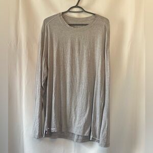 Lululemon Mens Grey Catalyst Shirt Large Long Sleeve Crewneck Athletic Workout